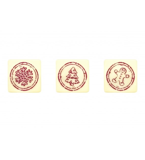 Choc. Decor. Christmas Stamps set 30x30 mm (144 pc)