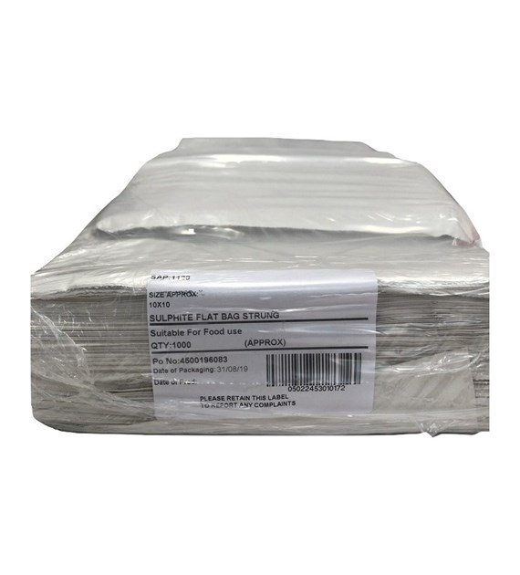White Sulphite Paper Bags Strung (10x10) 1000