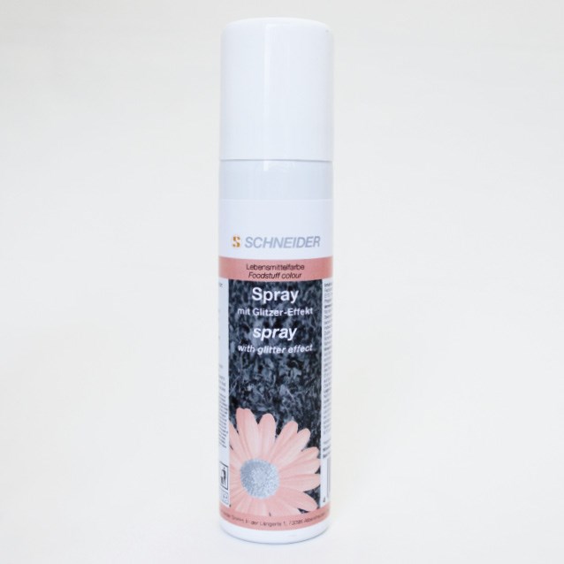 Food colour spray with glitter effect - pink